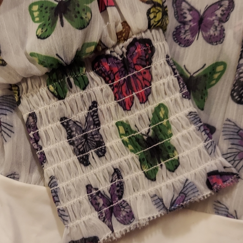 L'Agence Marcella Crepe Womens Bodysuit Butterfly Summer NWOT Size S See Pics. - Picture 5 of 9